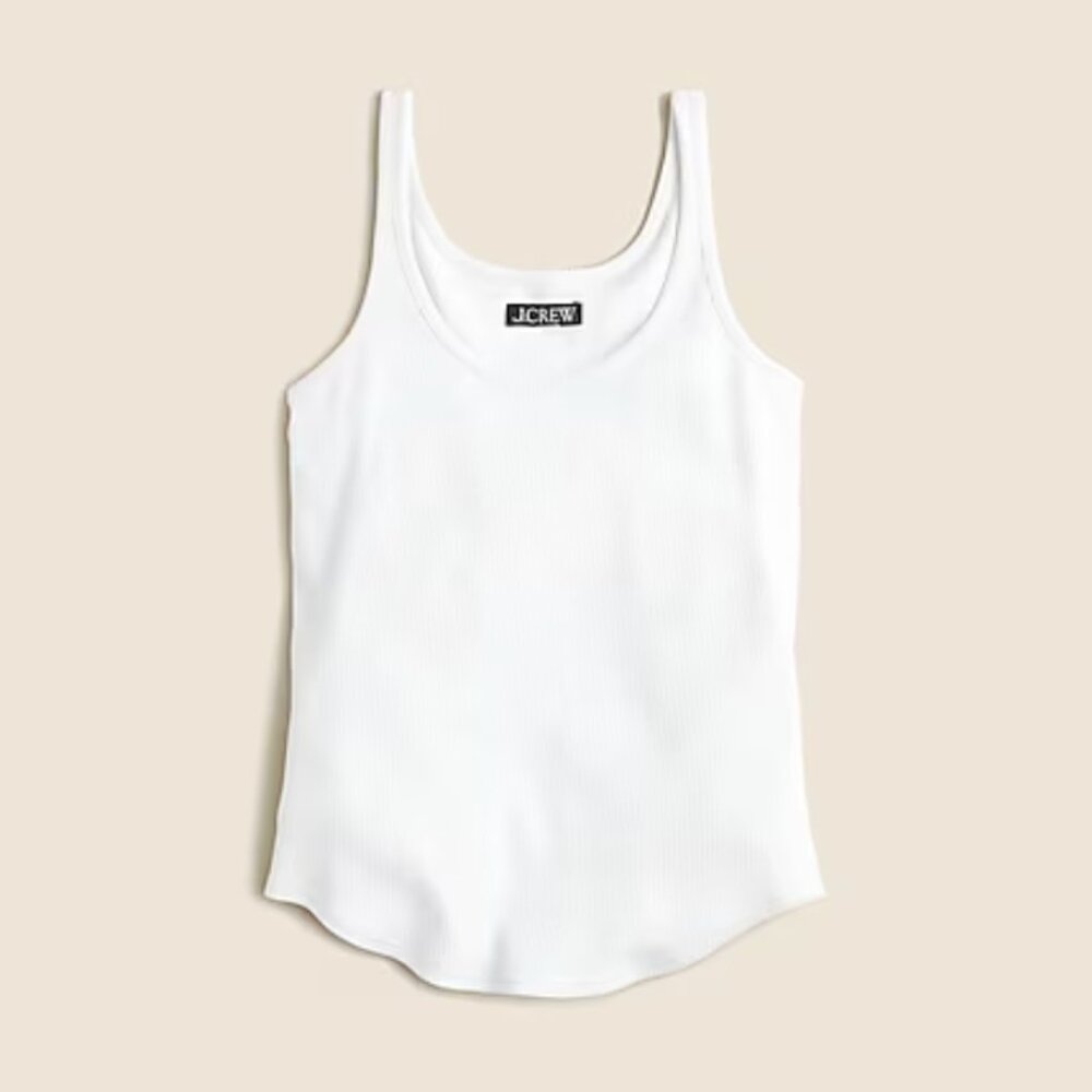 JCrew White Vintage rib shelf-bra tank top (XXS)